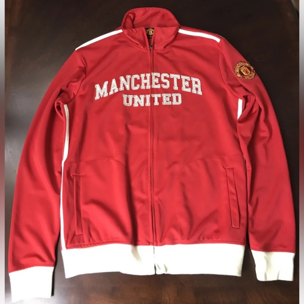 Manchester United Football Club Track Jacket Official Merch Full Zip Mens Sz M
